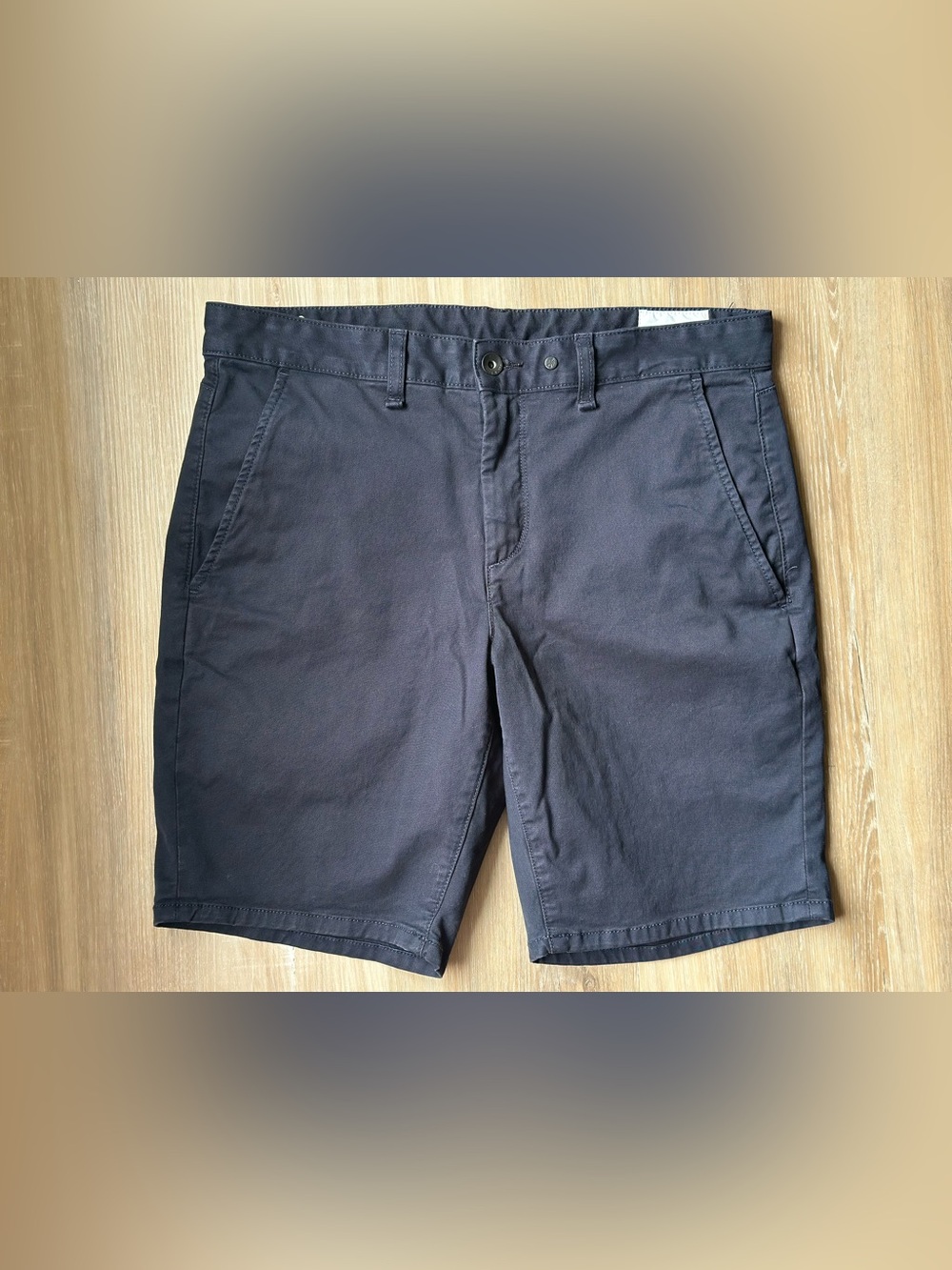 Rag & Bone Mens Navy Blue Chino Shorts Casual Cotton Flat Front Size 30